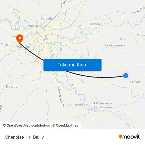 Chenoise to Bailly map