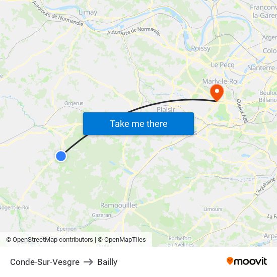 Conde-Sur-Vesgre to Bailly map