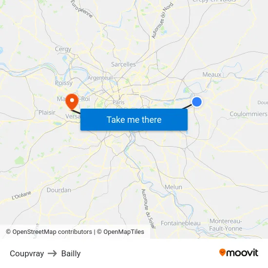 Coupvray to Bailly map