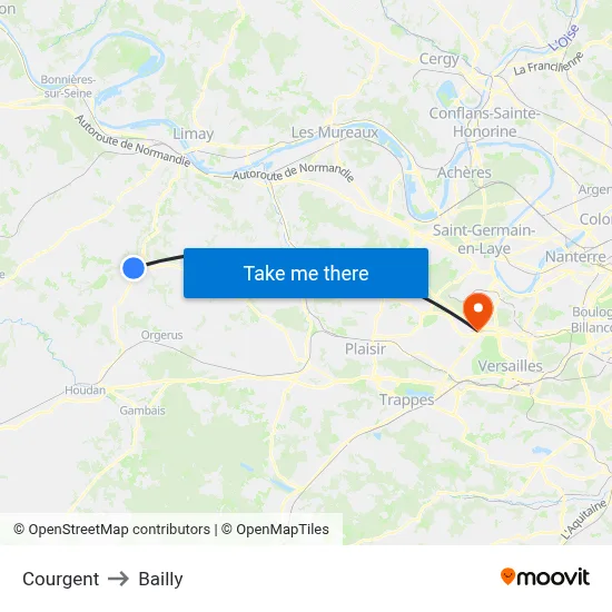 Courgent to Bailly map