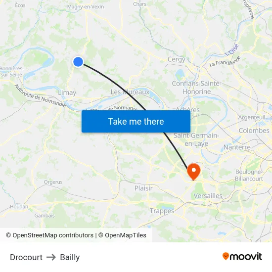 Drocourt to Bailly map