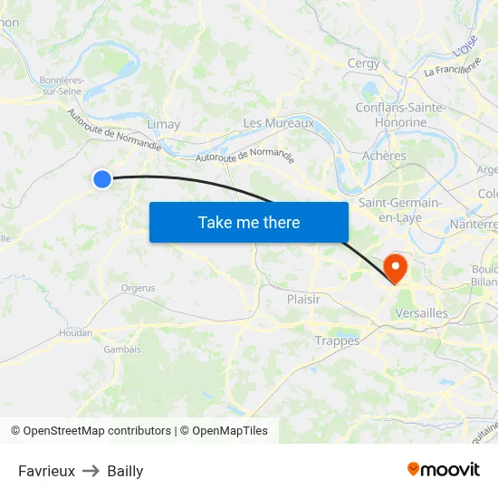 Favrieux to Bailly map
