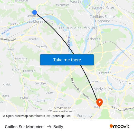 Gaillon-Sur-Montcient to Bailly map