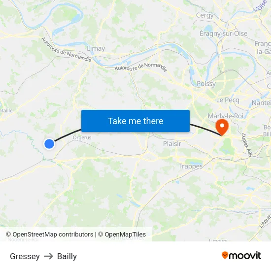 Gressey to Bailly map