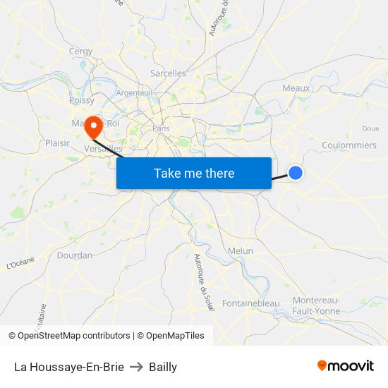 La Houssaye-En-Brie to Bailly map