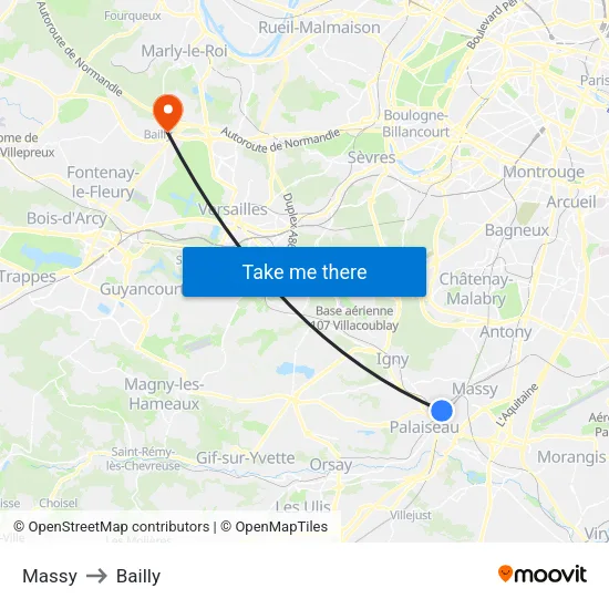 Massy to Bailly map