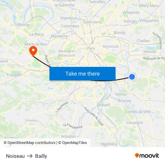 Noiseau to Bailly map