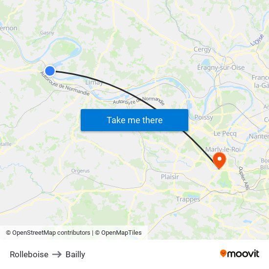 Rolleboise to Bailly map