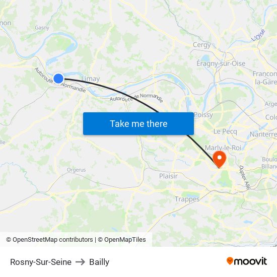 Rosny-Sur-Seine to Bailly map