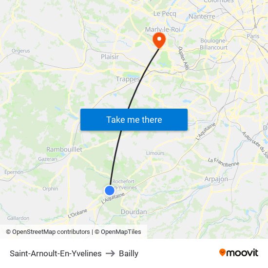 Saint-Arnoult-En-Yvelines to Bailly map