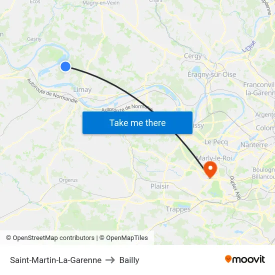 Saint-Martin-La-Garenne to Bailly map