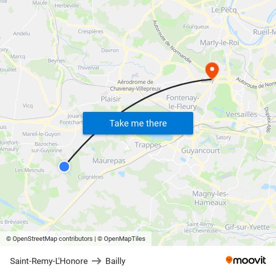 Saint-Remy-L'Honore to Bailly map