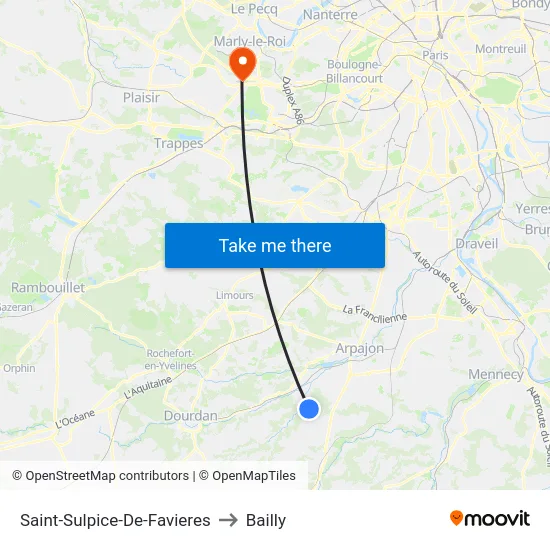 Saint-Sulpice-De-Favieres to Bailly map