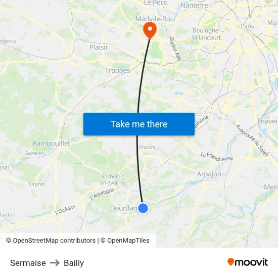 Sermaise to Bailly map