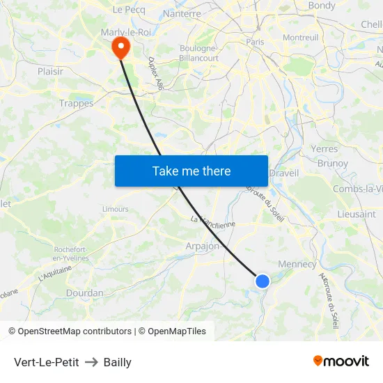 Vert-Le-Petit to Bailly map