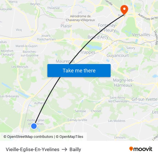 Vieille-Eglise-En-Yvelines to Bailly map