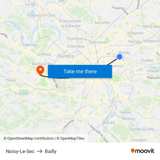 Noisy-Le-Sec to Bailly map