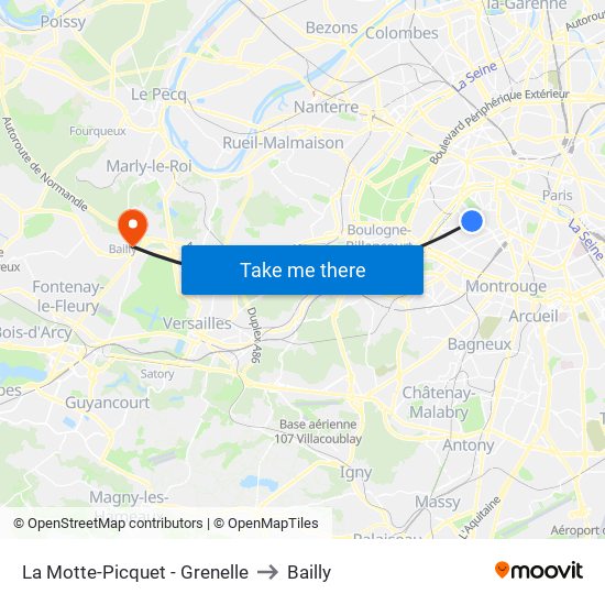 La Motte-Picquet - Grenelle to Bailly map
