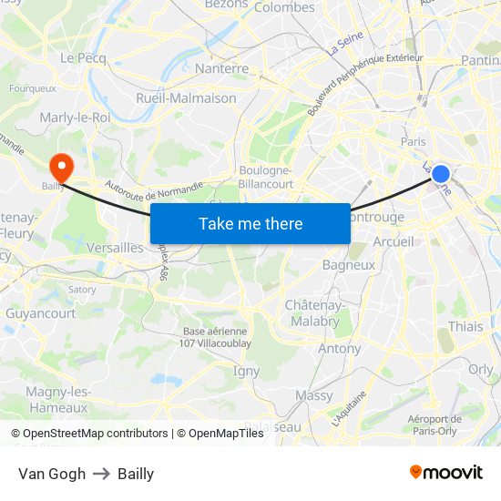 Van Gogh to Bailly map
