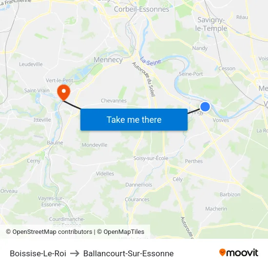 Boissise-Le-Roi to Ballancourt-Sur-Essonne map