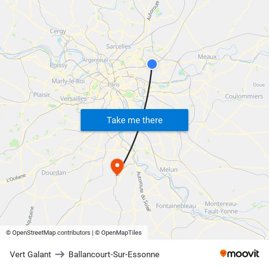 Vert Galant to Ballancourt-Sur-Essonne map