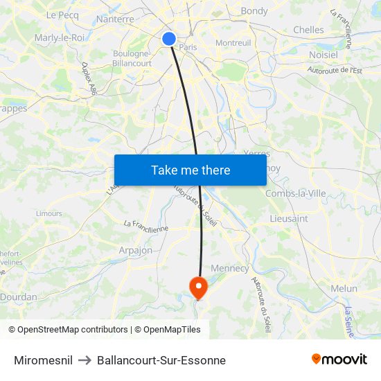 Miromesnil to Ballancourt-Sur-Essonne map