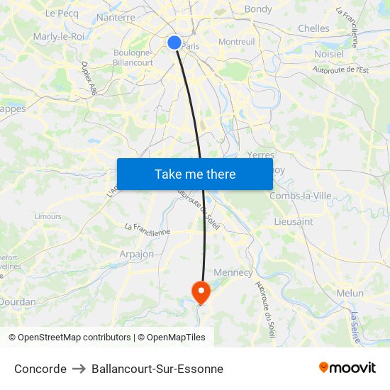 Concorde to Ballancourt-Sur-Essonne map