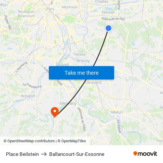 Place Beilstein to Ballancourt-Sur-Essonne map