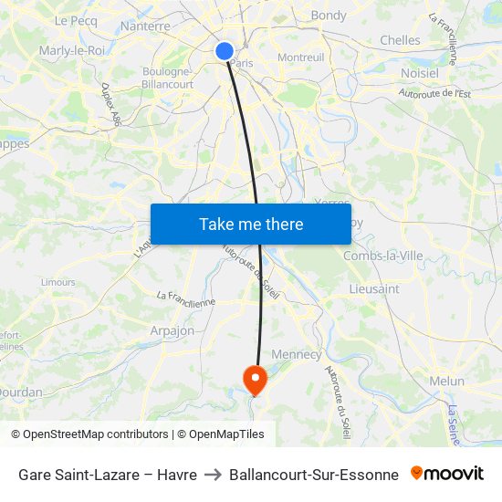 Gare Saint-Lazare – Havre to Ballancourt-Sur-Essonne map