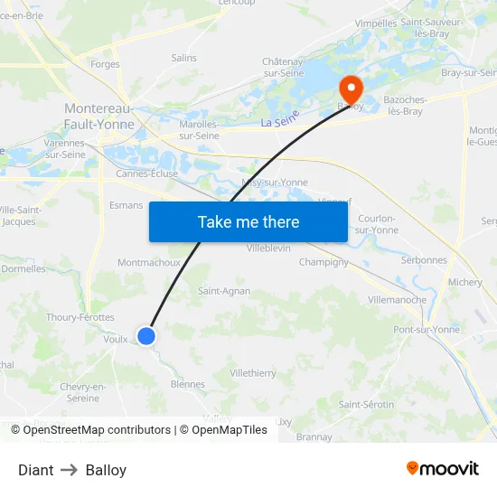 Diant to Balloy map