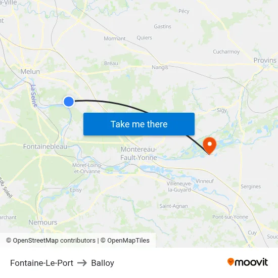 Fontaine-Le-Port to Balloy map