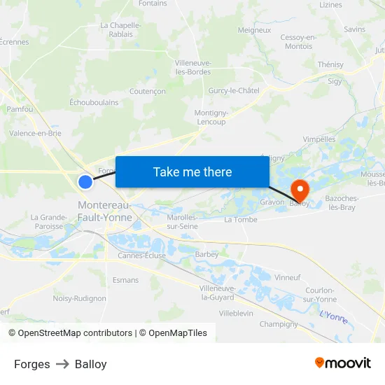 Forges to Balloy map