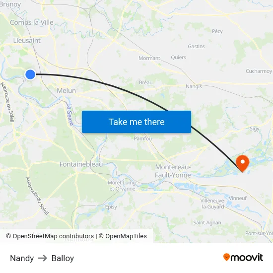 Nandy to Balloy map