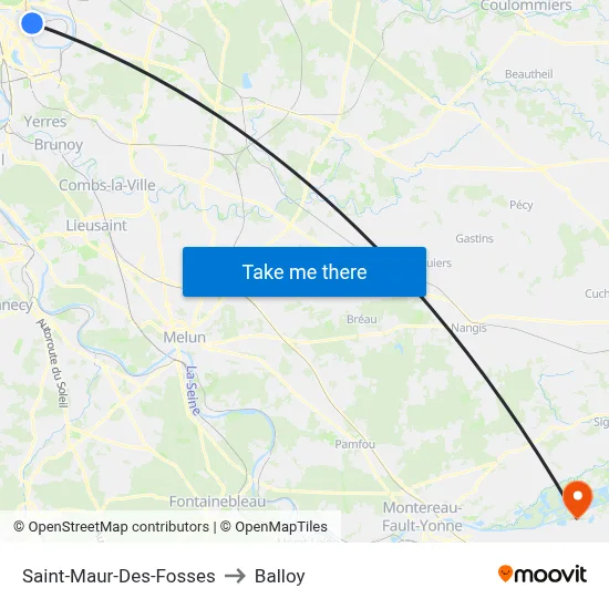 Saint-Maur-Des-Fosses to Balloy map