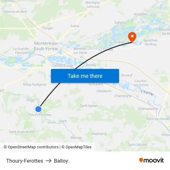 Thoury-Ferottes to Balloy map