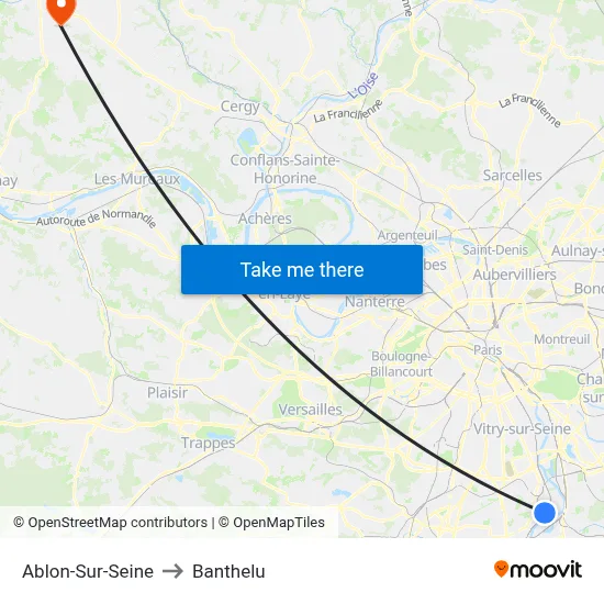 Ablon-Sur-Seine to Banthelu map