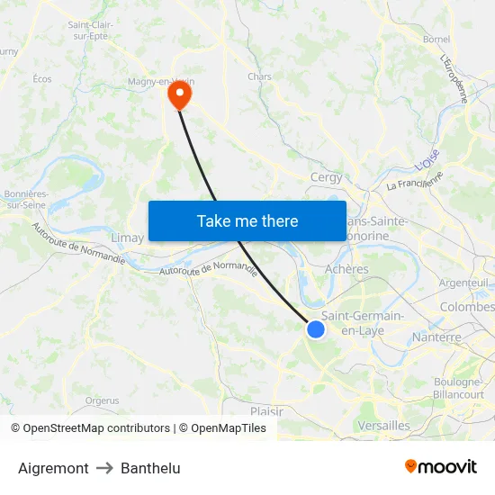 Aigremont to Banthelu map