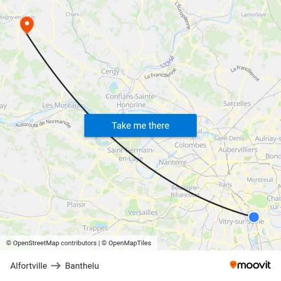 Alfortville to Banthelu map