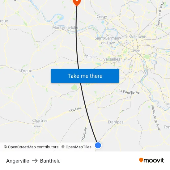 Angerville to Banthelu map