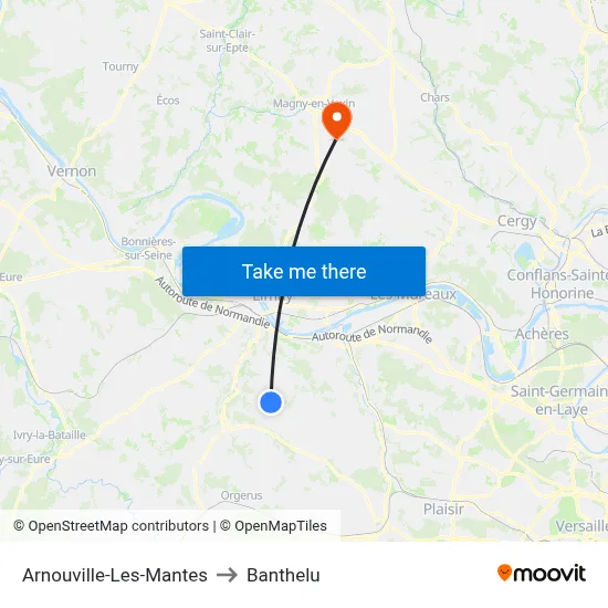 Arnouville-Les-Mantes to Banthelu map