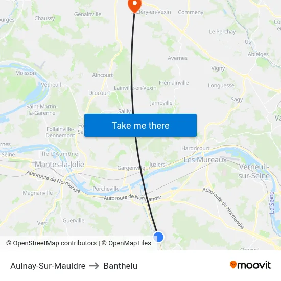 Aulnay-Sur-Mauldre to Banthelu map