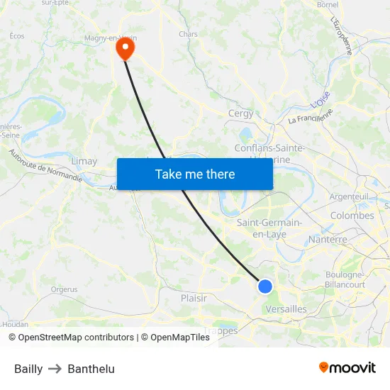 Bailly to Banthelu map