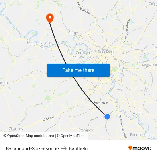 Ballancourt-Sur-Essonne to Banthelu map