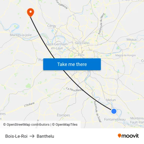 Bois-Le-Roi to Banthelu map