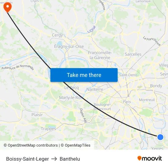 Boissy-Saint-Leger to Banthelu map