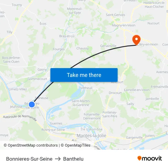 Bonnieres-Sur-Seine to Banthelu map