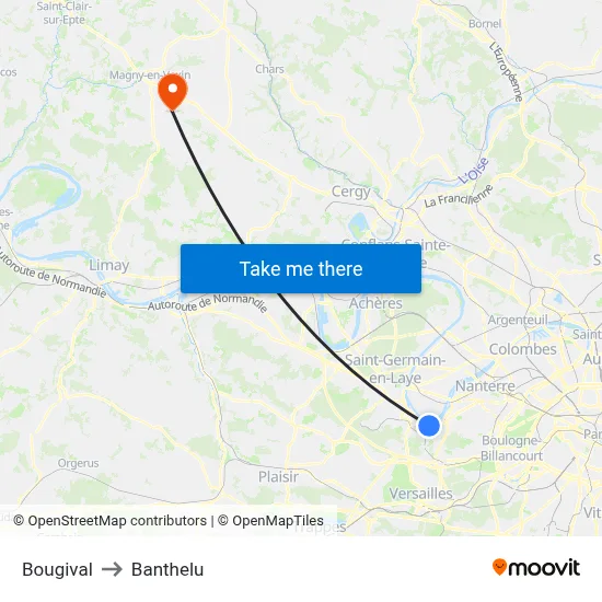 Bougival to Banthelu map