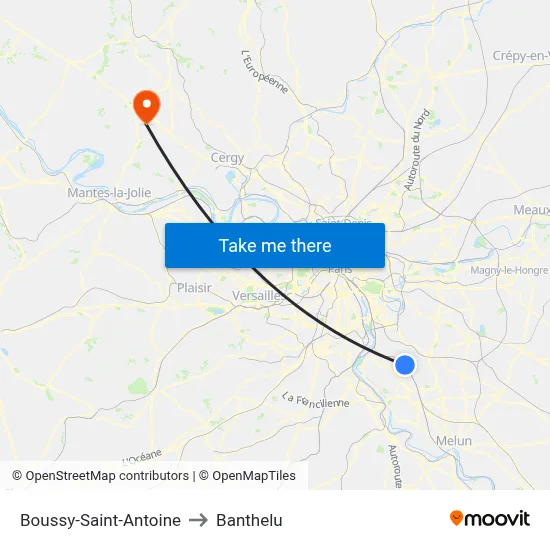 Boussy-Saint-Antoine to Banthelu map