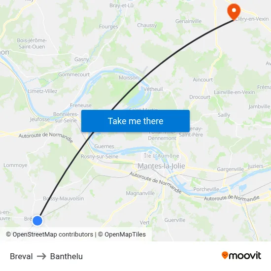 Breval to Banthelu map
