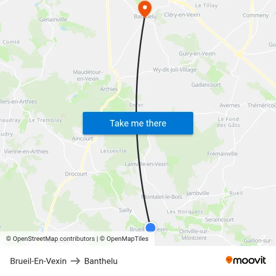 Brueil-En-Vexin to Banthelu map